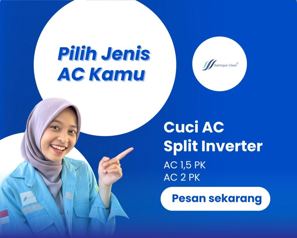 cuci ac split inverter 1,5 - 2 pk
