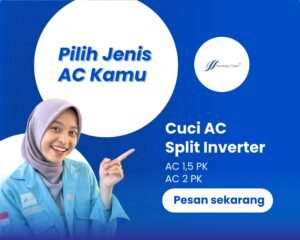cuci ac split inverter 1,5 - 2 pk